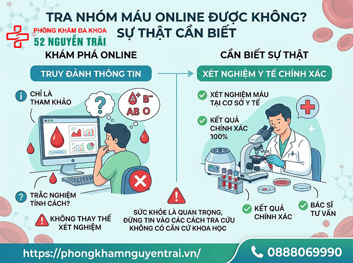 Xét nghiệm nhóm máu: Quy trình và cách đọc kết quả 2 Tra nhóm máu online được không? Sự thật cần biết