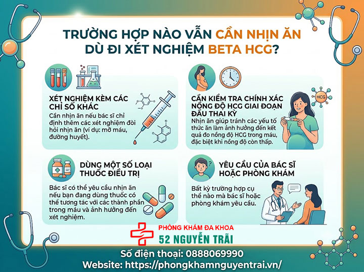 Xét nghiệm Beta HCG có cần nhịn ăn không? Chuẩn bị như thế nào? 3 Trường hợp nào vẫn cần nhịn ăn dù đi xét nghiệm Beta HCG?