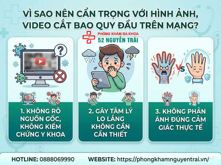 Trước Và Sau Cắt Bao Quy Đầu: Thay Đổi Ra Sao? 1 Vì sao nên cẩn trọng với các hình ảnh, video cắt bao quy đầu trên mạng