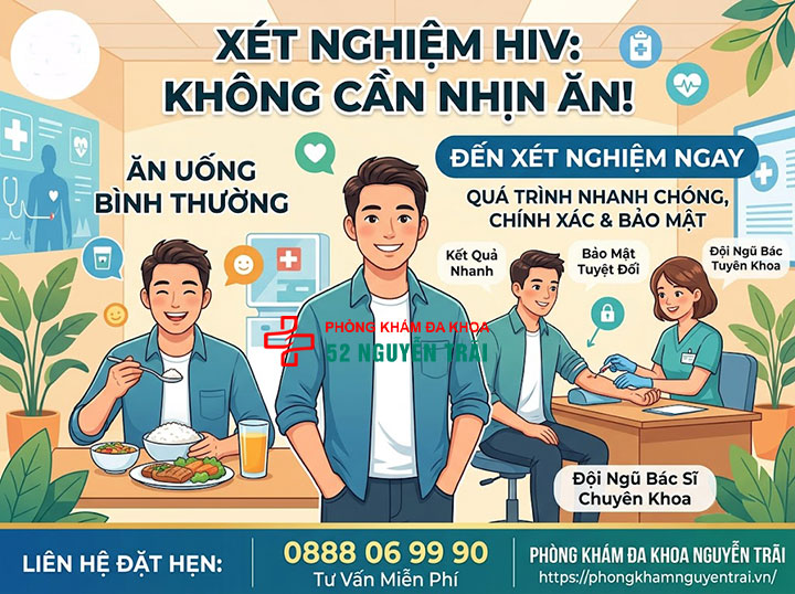 Xét nghiệm HIV là gì? Quy trình cần biết trước khi làm 5 Xét nghiệm HIV có cần nhịn ăn không?