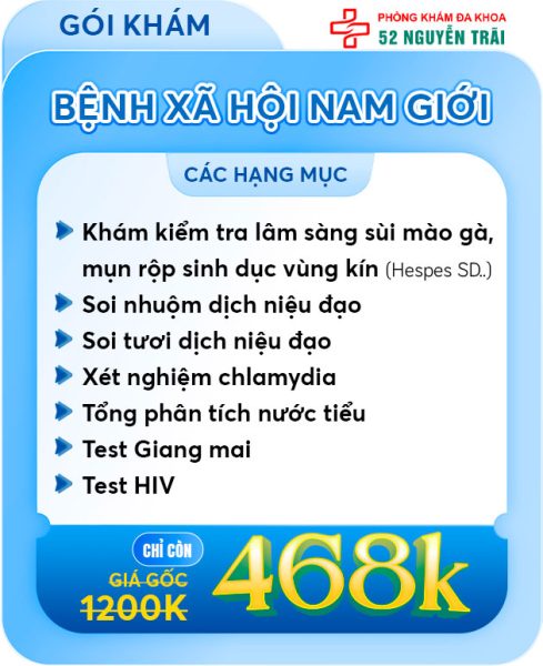 Ưu Đãi Tháng 7/2025 Phòng Khám Đa Khoa 52 Nguyễn Trãi 8 Gói khám bệnh xã hội nam