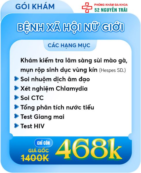 Ưu Đãi Tháng 7/2025 Phòng Khám Đa Khoa 52 Nguyễn Trãi 7 Gói khám bệnh xã hội nữ
