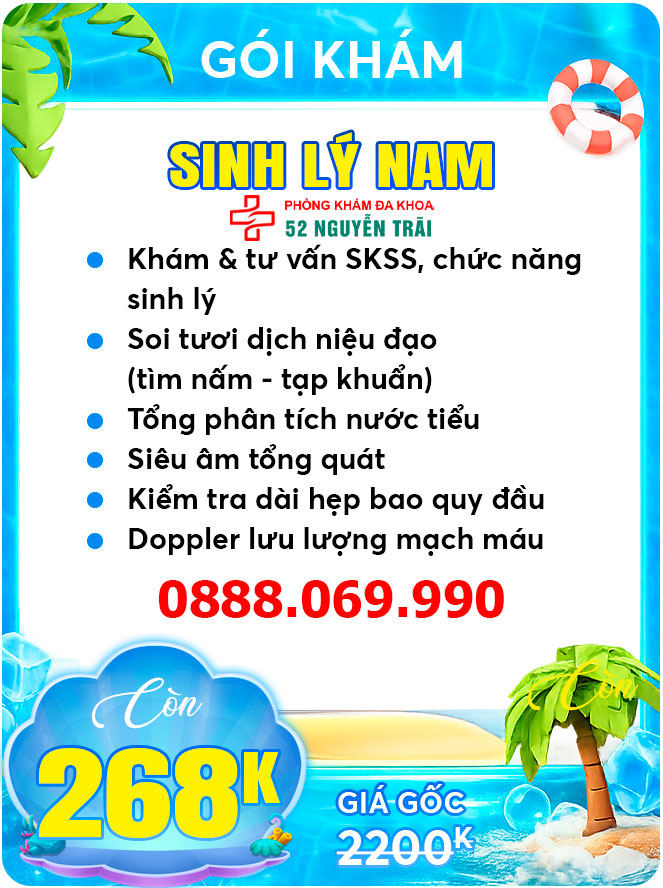 Hè rực rỡ - Ưu đãi hết cỡ từ ngày 01/6/2026 – 30/6/2026. 4 Gói khám sinh lý nam