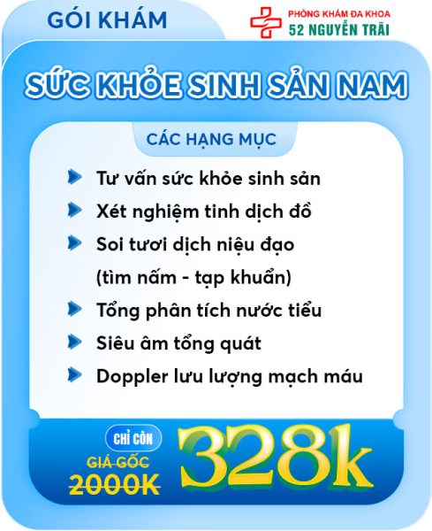Ưu Đãi Tháng 7/2025 Phòng Khám Đa Khoa 52 Nguyễn Trãi 12 Gói khám sức khoẻ sinh sản nam