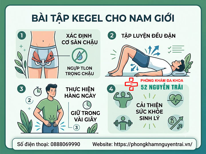 Cách chữa rối loạn cương dương tại nhà hiệu quả 2 Bài tập Kegel