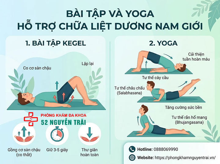 Cách Chữa Liệt Dương – Từ Thuốc Tây Đến Bài Thuốc Dân Gian 4 Bài tập và yoga hỗ trợ chữa liệt dương