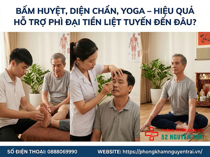Bài thuốc dân gian, thảo dược chữa phì đại tiền liệt tuyến 2 Bấm huyệt, diện chẩn, yoga hiệu quả hỗ trợ phì đại tiền liệt tuyến đến đâu?