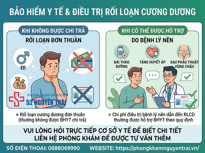 Rối Loạn Cương Dương Có Nguy Hiểm Không? Biến Chứng Cần Biết 7 Bảo hiểm y tế chi trả điều trị rối loạn cương dương không?