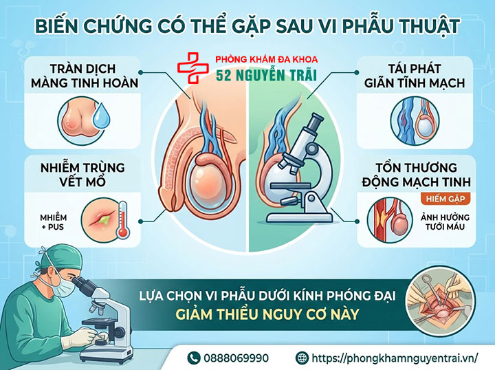 Phẫu Thuật Giãn Tĩnh Mạch Thừng Tinh: Phương Pháp Nào Tốt? 10 Biến chứng có thể gặp sau phẫu thuật