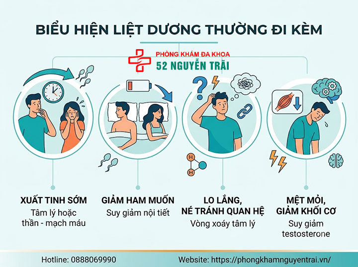 Dấu Hiệu Liệt Dương – Nhận Biết Sớm Ở Nam Giới 3 Biểu hiện liệt dương thường đi kèm