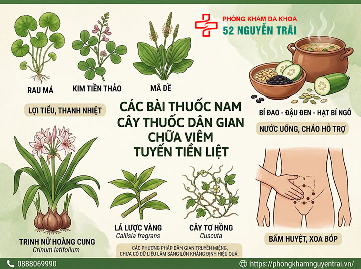 Chữa viêm tuyến tiền liệt bằng thuốc nam, đông y tại nhà: Có hiệu quả không? 1 Các bài thuốc nam cây thuốc dân gian chữa viêm tuyến tiền liệt