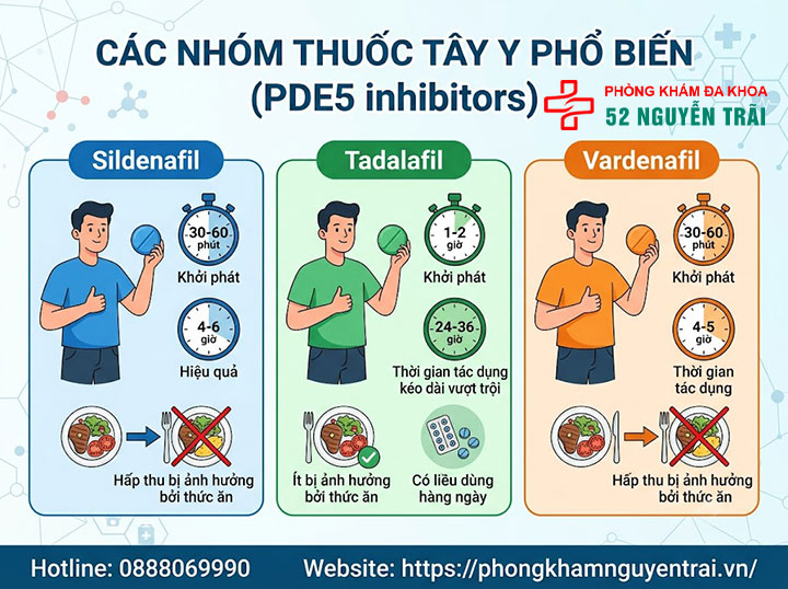 Thuốc điều trị rối loạn cương dương tốt nhất hiện nay 1 Các nhóm thuốc Tây y chữa rối loạn cương dương