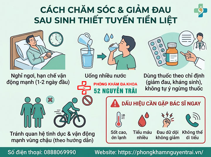Sinh thiết tuyến tiền liệt có đau không? Giải đáp chi tiết 5 Cách chăm sóc, giảm đau sau thủ thuật sinh thiết tuyến tiền liệt