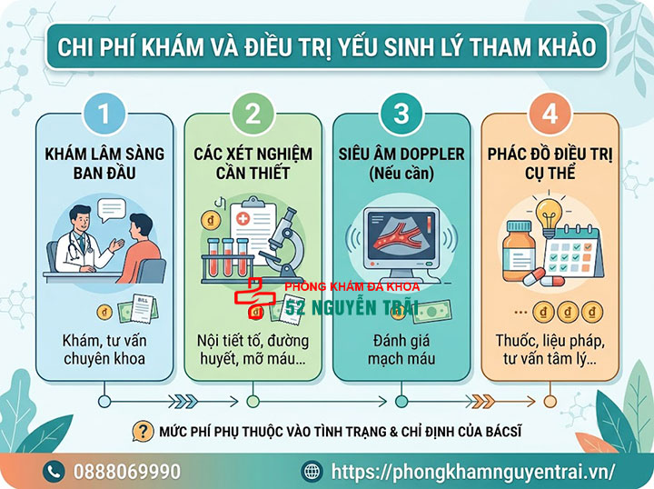 Khám Chữa Yếu Sinh Lý Ở Đâu Uy Tín? Chi Phí, Quy Trình 3 Chi phí khám và điều trị yếu sinh lý tham khảo