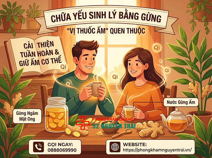 Mẹo dân gian chữa yếu sinh lý bằng gừng, tỏi tại nhà 2 Chữa yếu sinh lý bằng Gừng