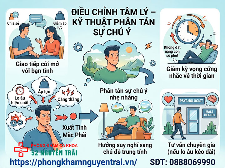 Cách chữa xuất tinh sớm tại nhà không dùng thuốc hiệu quả 6 Điều chỉnh tâm lý – kỹ thuật phân tán sự chú ý