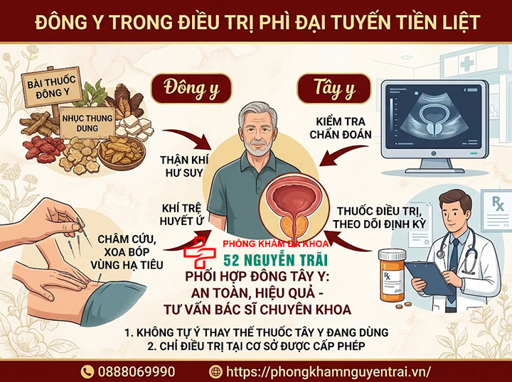 Bài thuốc dân gian, thảo dược chữa phì đại tiền liệt tuyến 6 Đông y trong điều trị phì đại tuyến tiền liệt