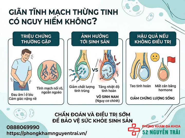 Giãn Tĩnh Mạch Thừng Tinh Có Nguy Hiểm Không? 1 Giãn tĩnh mạch thừng tinh có nguy hiểm không?