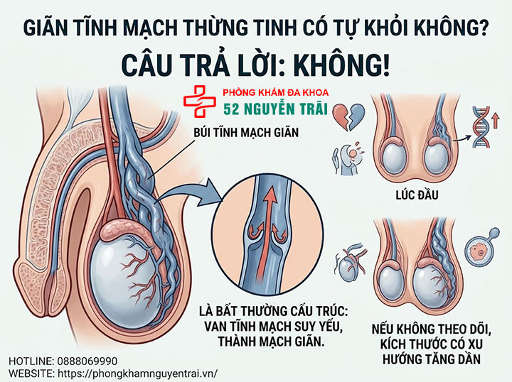 Giãn tĩnh mạch thừng tinh có tự khỏi không? Sự thật bạn cần biết 1 Giãn tĩnh mạch thừng tinh có tự khỏi không?