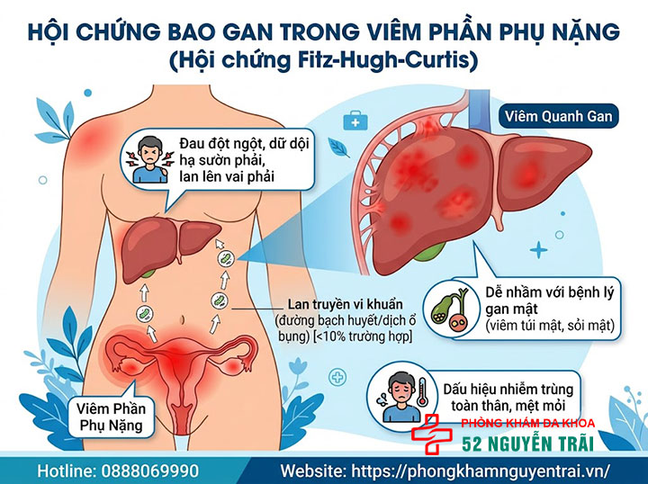 Viêm Phần Phụ Có Nguy Hiểm Không? Biến Chứng Cần Biết 4 Hội chứng bao gan trong viêm phần phụ nặng