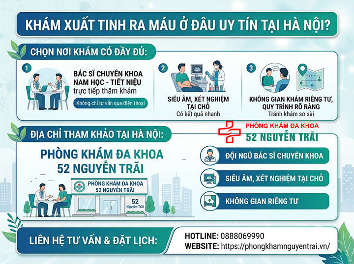 Xuất Tinh Ra Máu Điều Trị Thế Nào? Khám Ở Đâu Hà Nội? 5 Khám xuất tinh ra máu ở đâu uy tín tại Hà Nội?