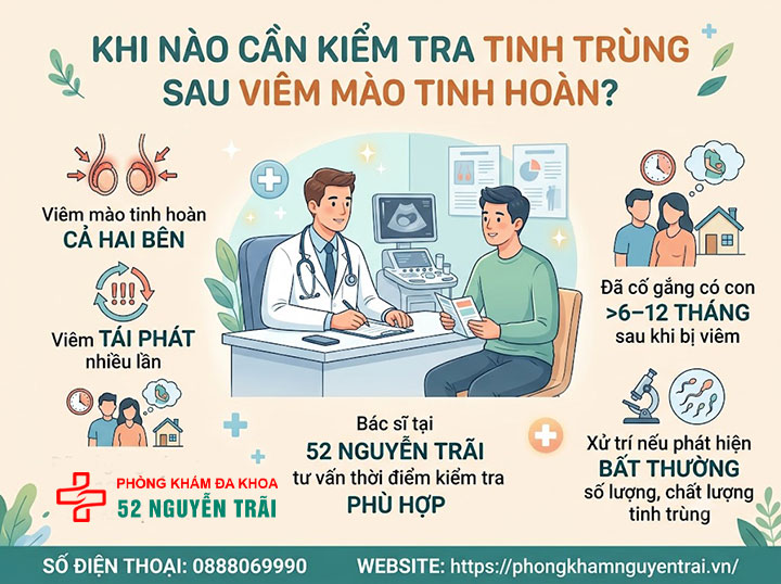 Viêm Mào Tinh Hoàn Có Nguy Hiểm Không? Biến Chứng Gì? 8 Khi Nào Cần Kiểm Tra Tinh Trùng Sau Viêm Mào Tinh Hoàn?