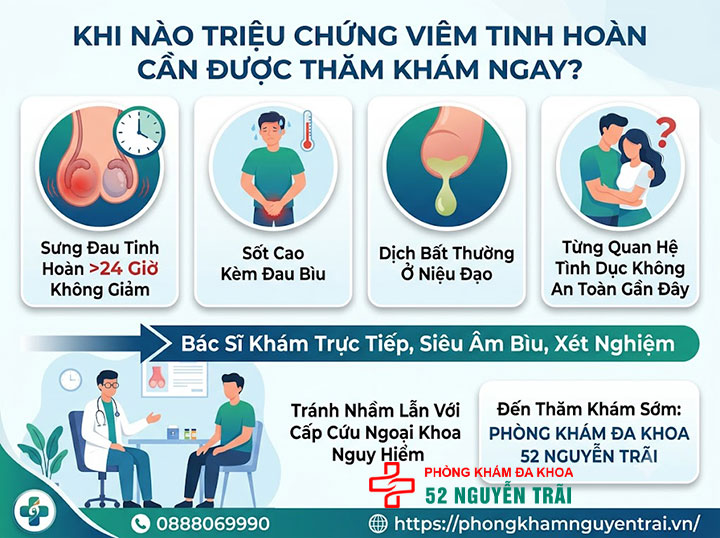 Dấu Hiệu, Triệu Chứng Viêm Tinh Hoàn Cần Biết Sớm 7 Khi Nào Triệu Chứng Viêm Tinh Hoàn Cần Được Thăm Khám Ngay?