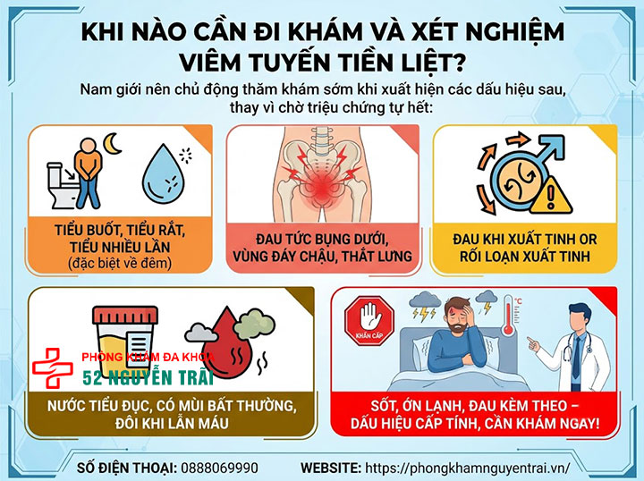 Khám viêm tuyến tiền liệt ở đâu? Chi phí bao nhiêu? 1 Khi nào cần đi khám và xét nghiệm viêm tuyến tiền liệt