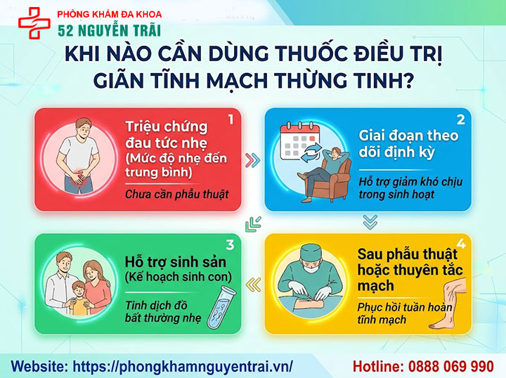 Thuốc Điều Trị Giãn Tĩnh Mạch Thừng Tinh – Loại Nào Tốt? 1 Khi nào cần dùng thuốc điều trị giãn tĩnh mạch thừng tinh?