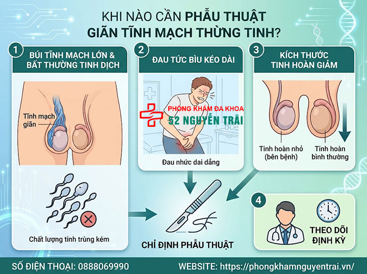 Phẫu Thuật Giãn Tĩnh Mạch Thừng Tinh: Phương Pháp Nào Tốt? 1 Khi nào cần phẫu thuật giãn tĩnh mạch thừng tinh?