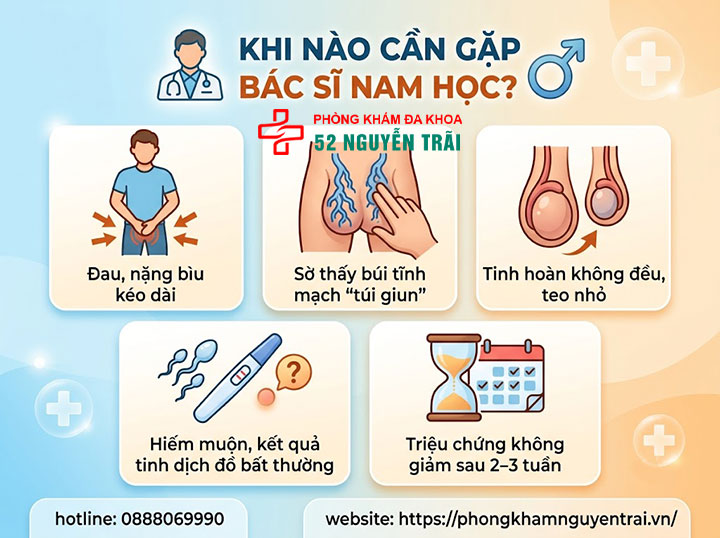 Cách chữa giãn tĩnh mạch thừng tinh tại nhà có hiệu quả? 5 Khi nào giãn tĩnh mạch thừng tinh cần gặp bác sĩ?