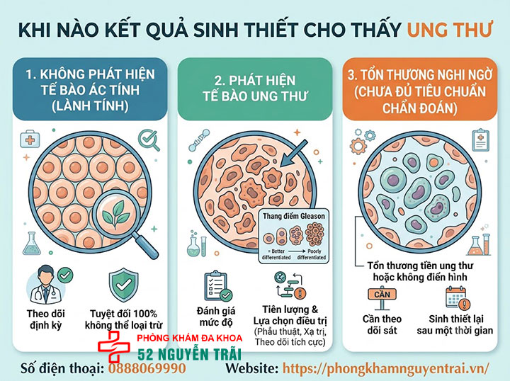 Sinh thiết tuyến tiền liệt có đau không? Giải đáp chi tiết 6 Khi nào kết quả sinh thiết cho thấy ung thư