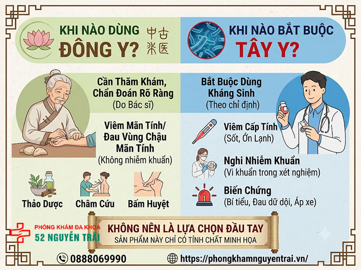 Chữa viêm tuyến tiền liệt bằng thuốc nam, đông y tại nhà: Có hiệu quả không? 5 Khi nào thuốc nam, đông y có thể hỗ trợ Khi nào bắt buộc dùng Tây y?