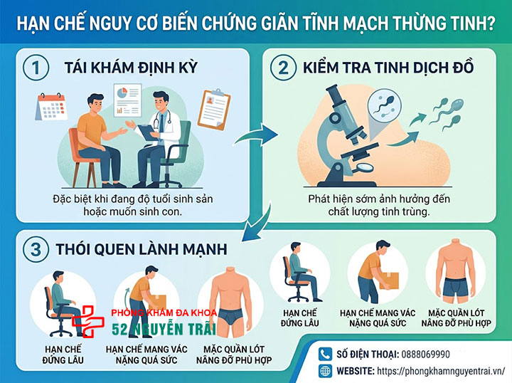 Giãn Tĩnh Mạch Thừng Tinh Có Nguy Hiểm Không? 6 Làm gì để hạn chế nguy cơ biến chứng giãn tĩnh mạch thừng tinh?