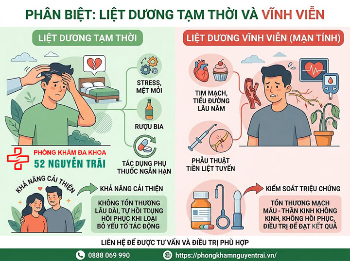 Liệt Dương Có Chữa Được Không? Cơ Hội Hồi Phục Ra Sao 1 Liệt dương tạm thời và liệt dương vĩnh viễn khác nhau thế nào?