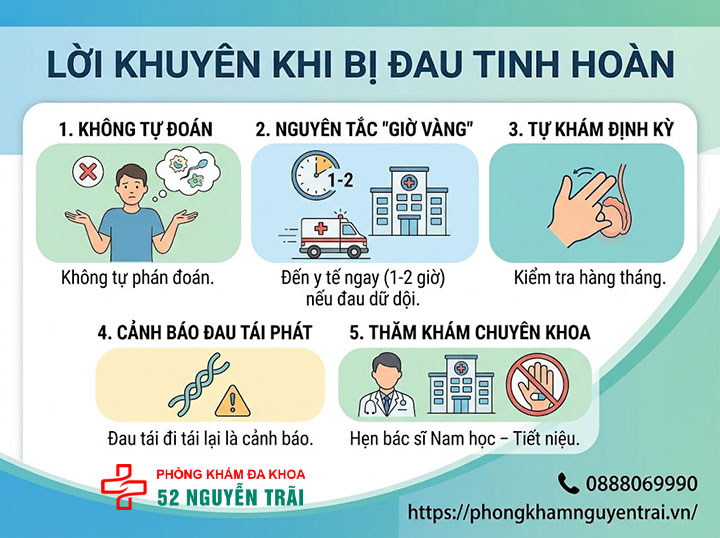 Đau Tinh Hoàn Có Nguy Hiểm Không? Dấu Hiệu Cấp Cứu 6 Lời khuyên khi bị đau tinh hoàn