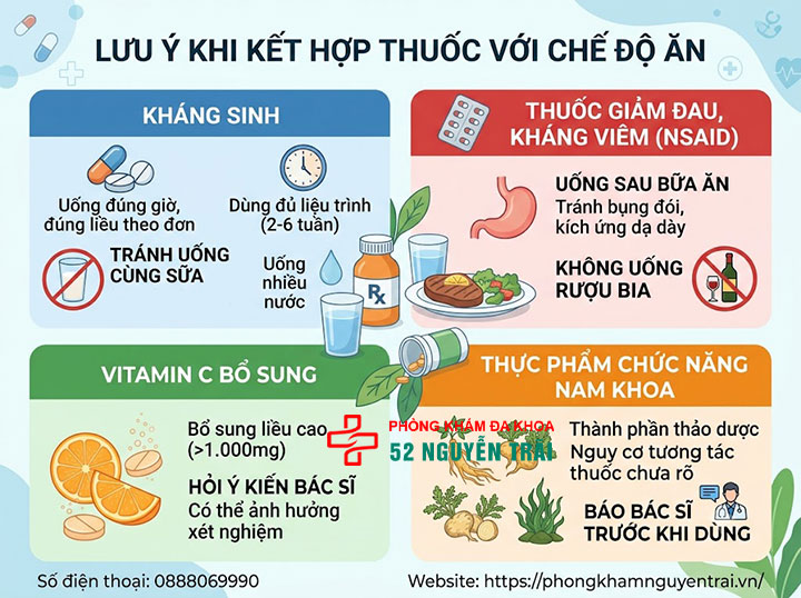 Đau tinh hoàn nên ăn gì, kiêng gì để hồi phục nhanh? 4 Lưu ý khi kết hợp thuốc với chế độ ăn