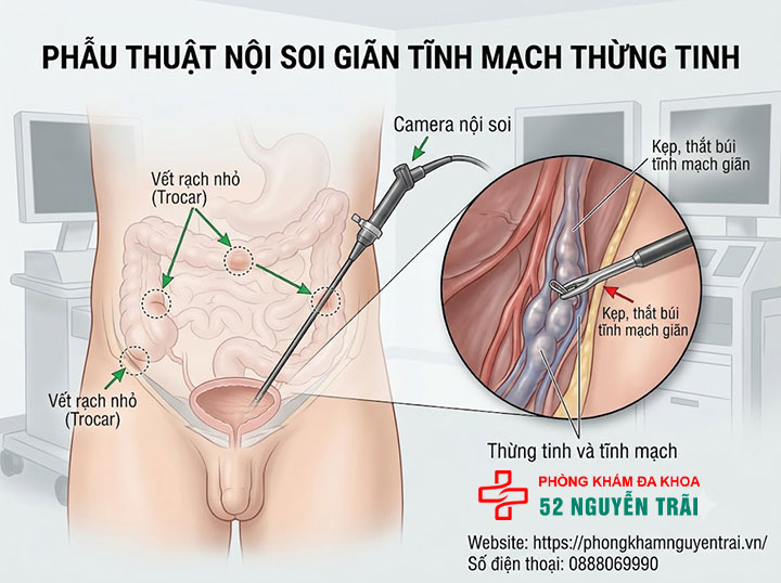 Phẫu Thuật Giãn Tĩnh Mạch Thừng Tinh: Phương Pháp Nào Tốt? 4 Mổ nội soi giãn tĩnh mạch thừng tinh