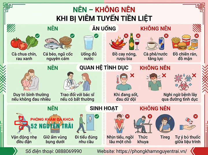 Viêm tuyến tiền liệt kiêng gì, nên ăn gì? Giải đáp chi tiết 5 Nên Không nên khi bị viêm tuyến tiền liệt