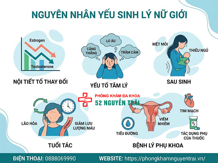 Yếu sinh lý ở nữ giới: Dấu hiệu và cách khắc phục 3 Nguyên nhân gây yếu sinh lý ở nữ giới