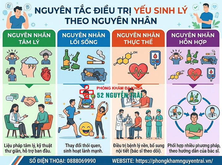 Cách chữa yếu sinh lý ở nam giới hiệu quả, an toàn 1 Nguyên tắc điều trị yếu sinh lý theo nguyên nhân