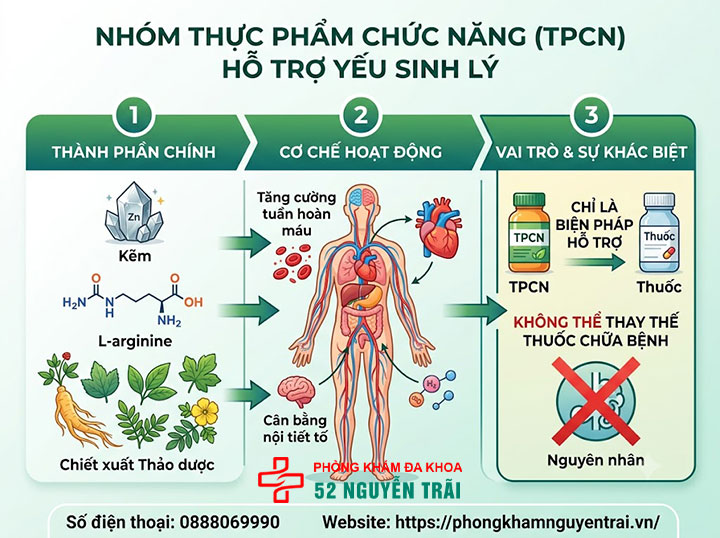 Thuốc trị yếu sinh lý nam: Phân loại và cách chọn đúng 3 Nhóm thực phẩm chức năng (TPCN) hỗ trợ chữa yếu sinh lý