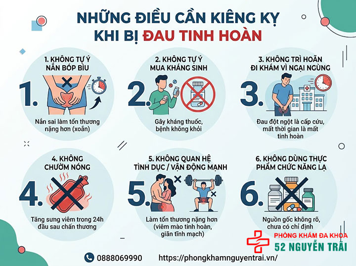 Cách Chữa Đau Tinh Hoàn Tại Nhà Và Khi Nào Cần Khám 5 Những điều cần kiêng kỵ khi bị đau tinh hoàn