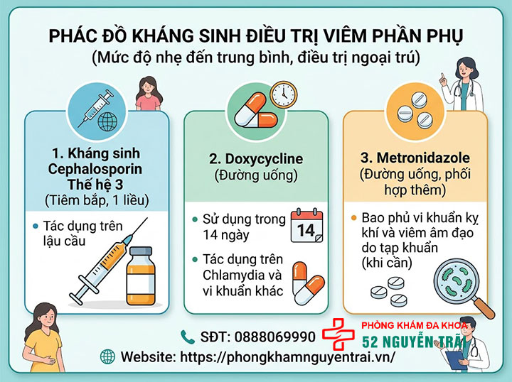 Điều Trị Viêm Phần Phụ: Kháng Sinh Và Phác Đồ Hiệu Quả 2 Phác đồ kháng sinh điều trị viêm phần phụ