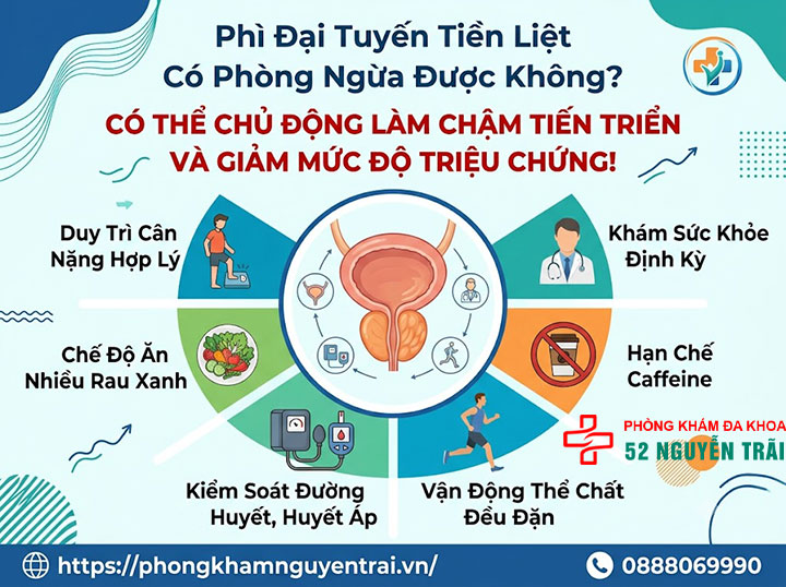 Nguyên nhân gây phì đại tuyến tiền liệt ở nam giới 5 Phì đại tuyến tiền liệt có phòng ngừa được không?