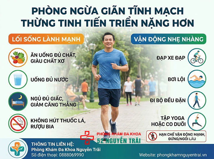 Giãn Tĩnh Mạch Thừng Tinh Nên Kiêng Gì? Lối Sống Đúng 4 Phòng ngừa giãn tĩnh mạch thừng tinh tiến triển nặng hơn