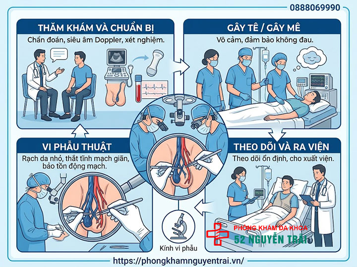 Phẫu Thuật Giãn Tĩnh Mạch Thừng Tinh: Phương Pháp Nào Tốt? 8 Quy trình phẫu thuật diễn ra như thế nào?
