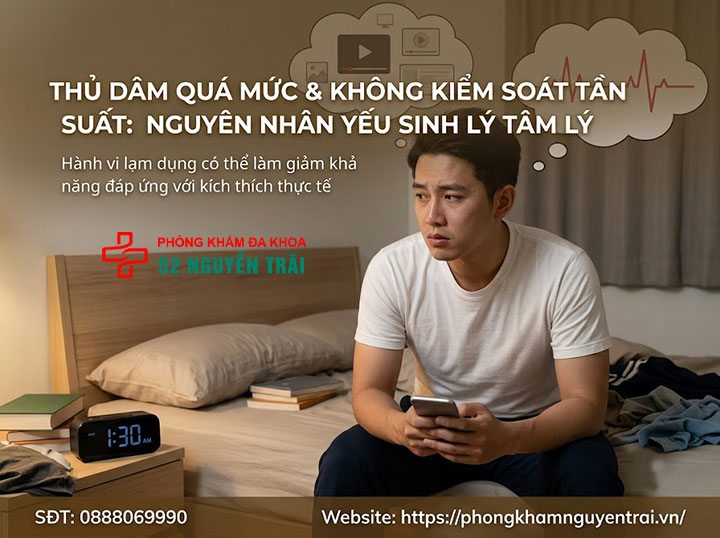 Vì Sao Giới Trẻ Dễ Yếu Sinh Lý? Thói Quen Cần Tránh 7 Thủ dâm quá mức, không kiểm soát tần suất là nguyên nhân yếu sinh lý