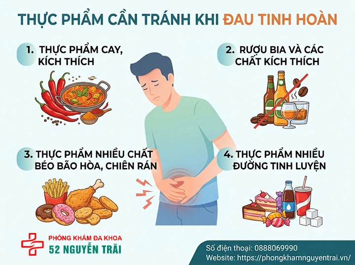 Đau tinh hoàn nên ăn gì, kiêng gì để hồi phục nhanh? 2 Thực phẩm cần tránh khi đau tinh hoàn