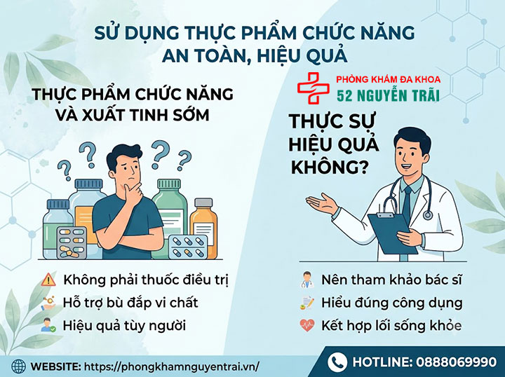 Xuất tinh sớm nên ăn gì, kiêng gì? Chế độ dinh dưỡng hỗ trợ 6 Thực phẩm chức năng có chữa được xuất tinh sớm không